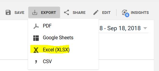 Export Google Analytics Data